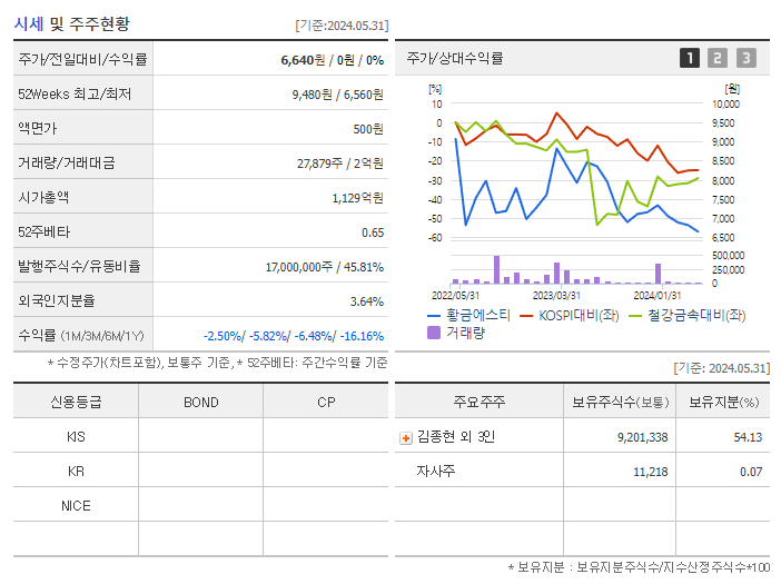 황금에스티_기업개요