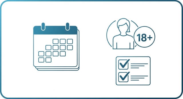 만 18세 이상과 도수 안정 여부를 체크하는 아이콘형 이미지