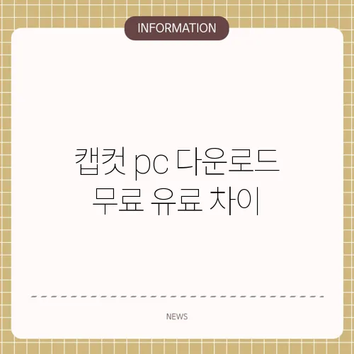캡컷 pc 다운로드 무료 유료 차이