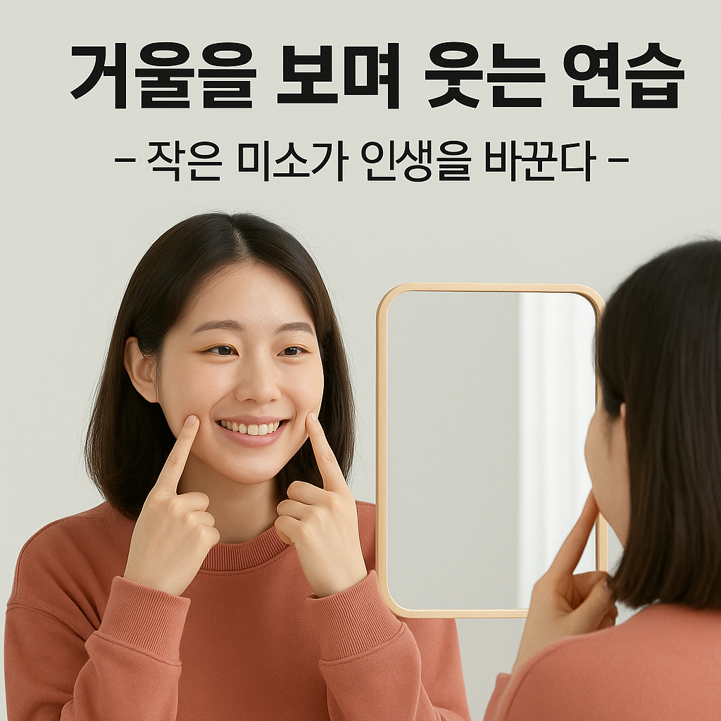 거울을 보며 웃는 연습