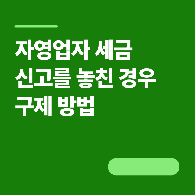 자영업자 세금 신고를 놓친 경우 구제 방법