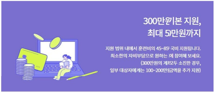 300만원 기본지원 , 최대500만원 지원