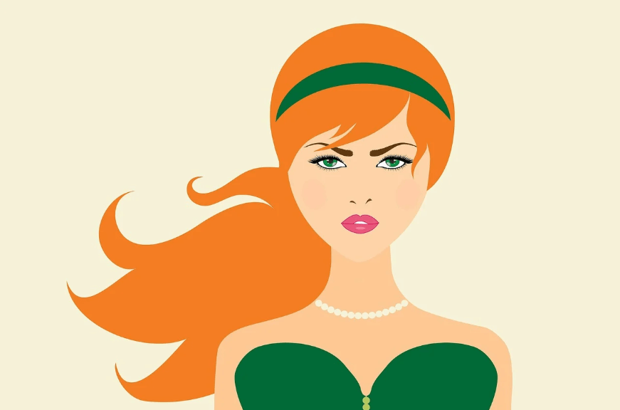 머리카락이 긴 여자 모습