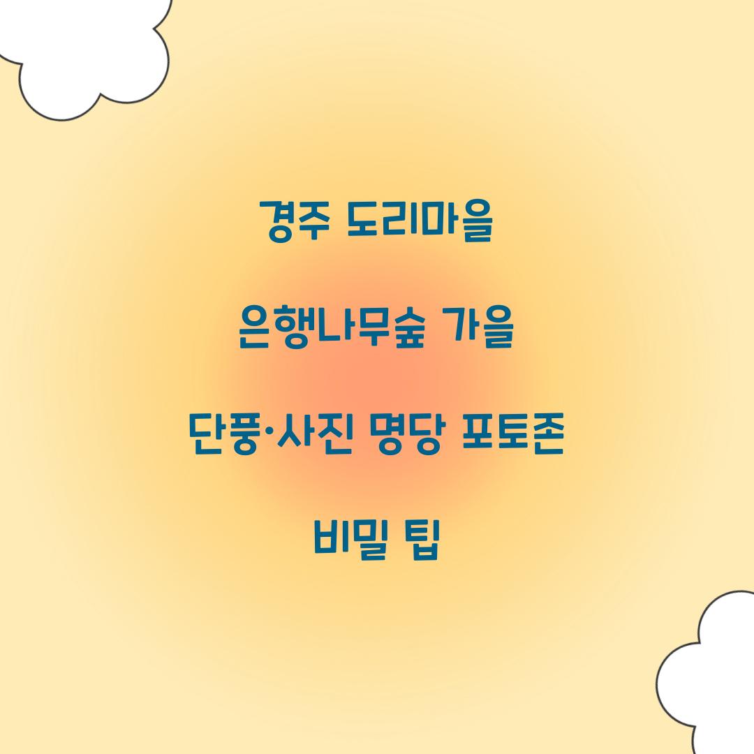 경주 도리마을 은행나무숲