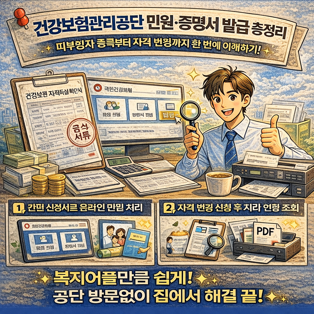건강보험관리공단 민원&middot;증명서 발급 총정리