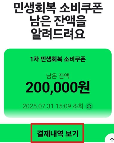 민생회복 소비쿠폰 잔액조회