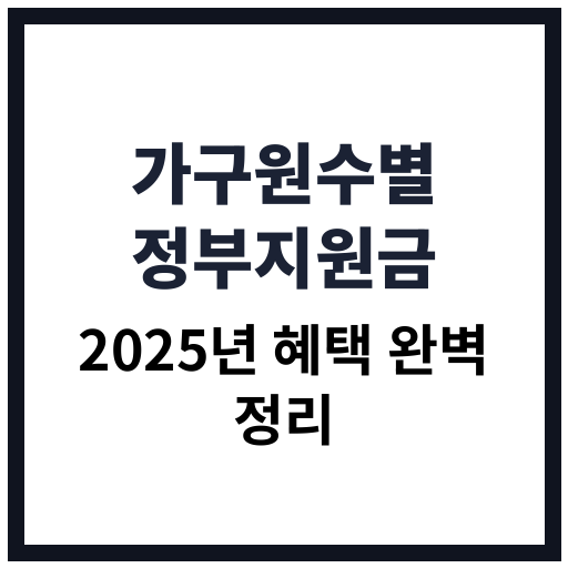 가구원 수에 따라 달라지는 2025년 정부지원금 종류 안내 이미지