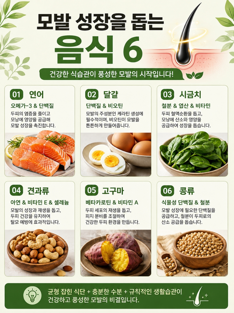 모발 성장을 위한 음식