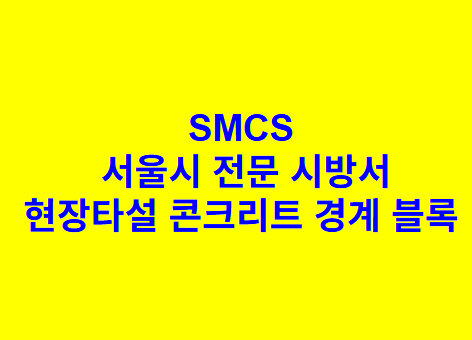 현장타설 콘크리트 경계 블록 SMCS 서울시 전