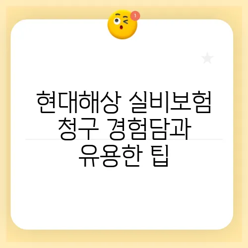 현대해상 실비보험 청구 경험담과 유용한 팁