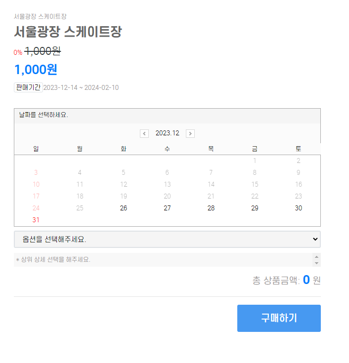 서울광장스케이트장예약
