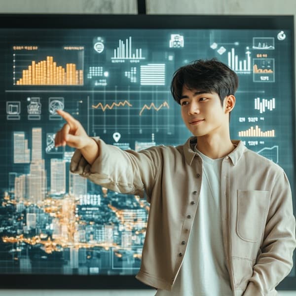 청년 월세 지원 정책을 확인 중인 청년의 실사 이미지