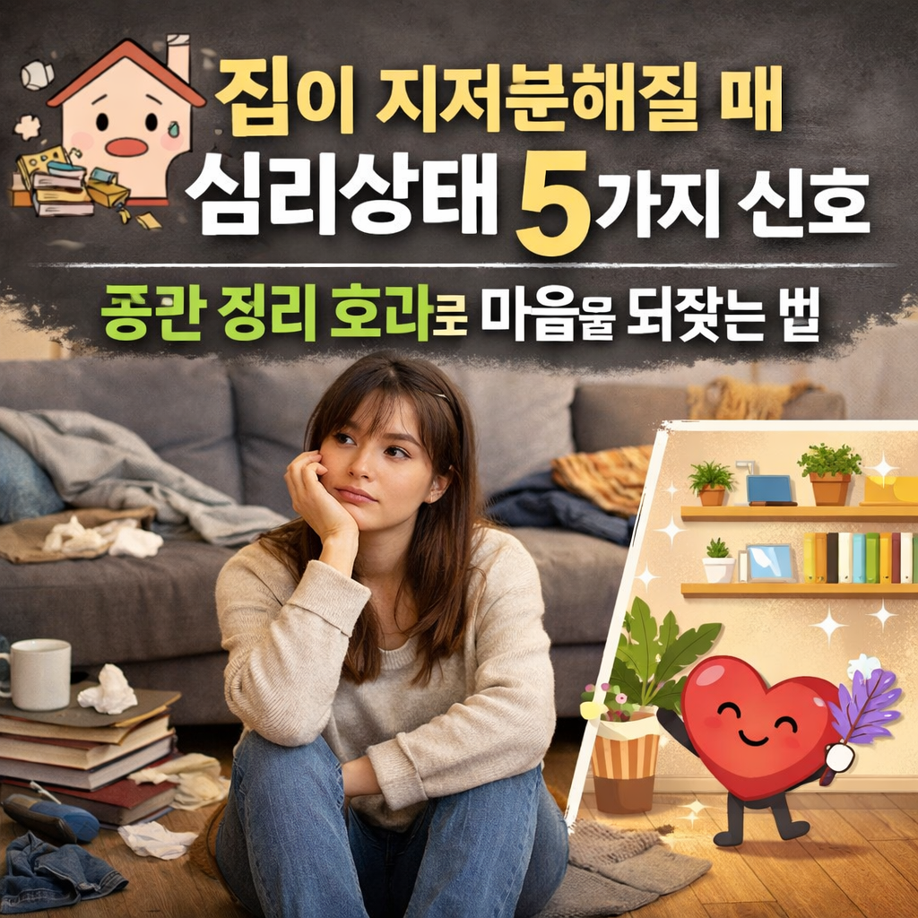 집이 지저분해질 때 심리상태 5가지 신호 – 공간 정리 효과로 마음을 되찾는 방법