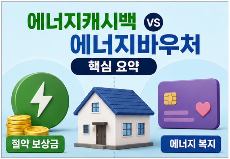 2026 전기요금 폭탄 피하는 방법! 주택용 에너지캐시백 vs 에너지바우처 완벽 비교