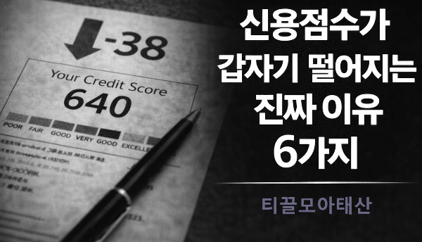 신용점수가 갑자기 떨어지는 진짜 이유 6가지