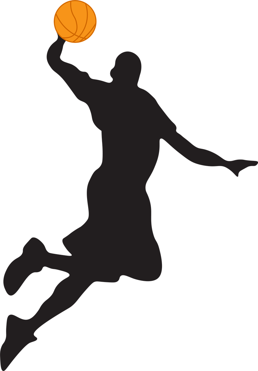 농구하는 남자의 실루엣 이미지