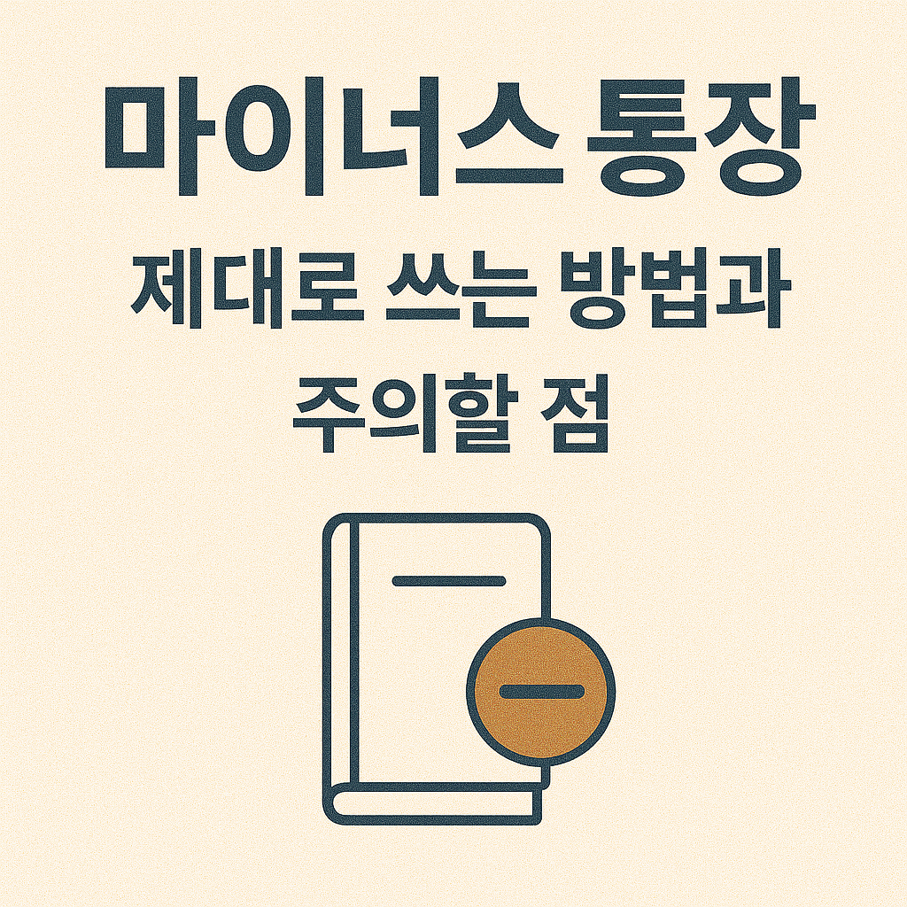 마이너스 통장 제대로 쓰는 방법과 주의할 점