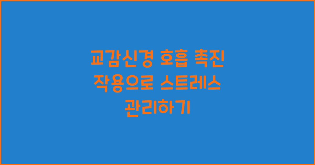 교감신경 호흡 촉진 작용
