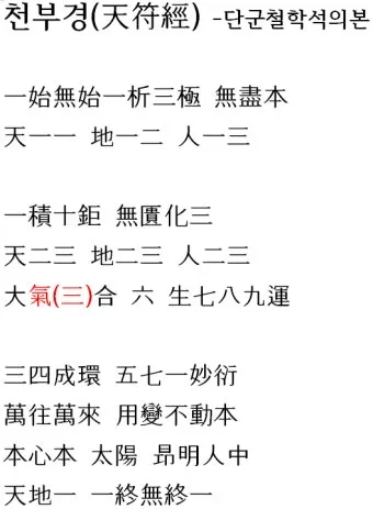 우주창조 이치 천부경 81자 전문 내용 해석_4