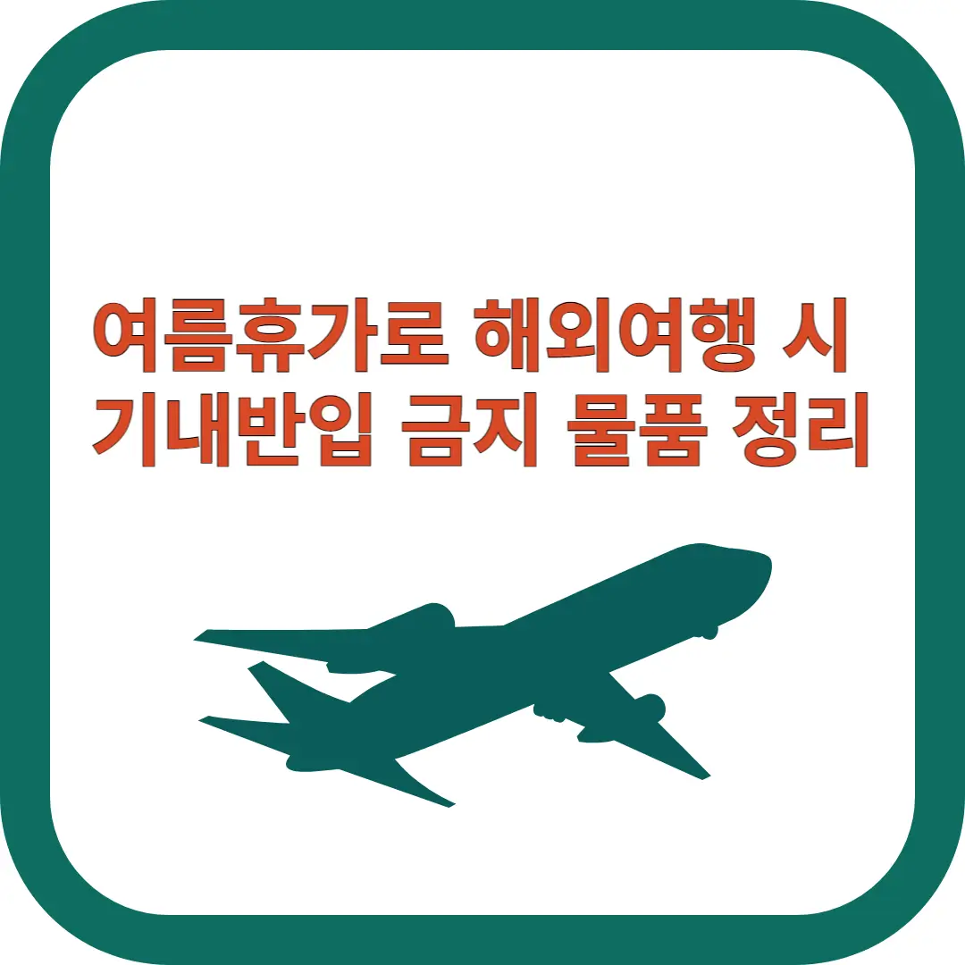 여름휴가-해외여행-기내반입-금지-물품