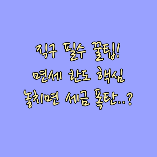 해외 직구 관세 부가세 계산 면세 한..