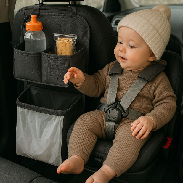 아기 간식 정리함 &amp; 쓰레기봉투 장착한 차량 사진