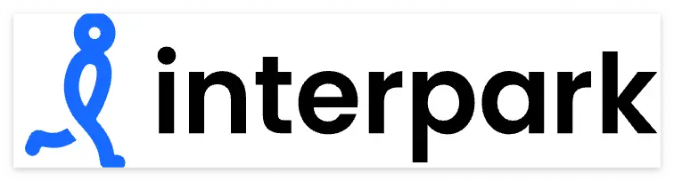 청년- 파란 사람 걸어가는 마크 옆 검은글씨 INTERPARK