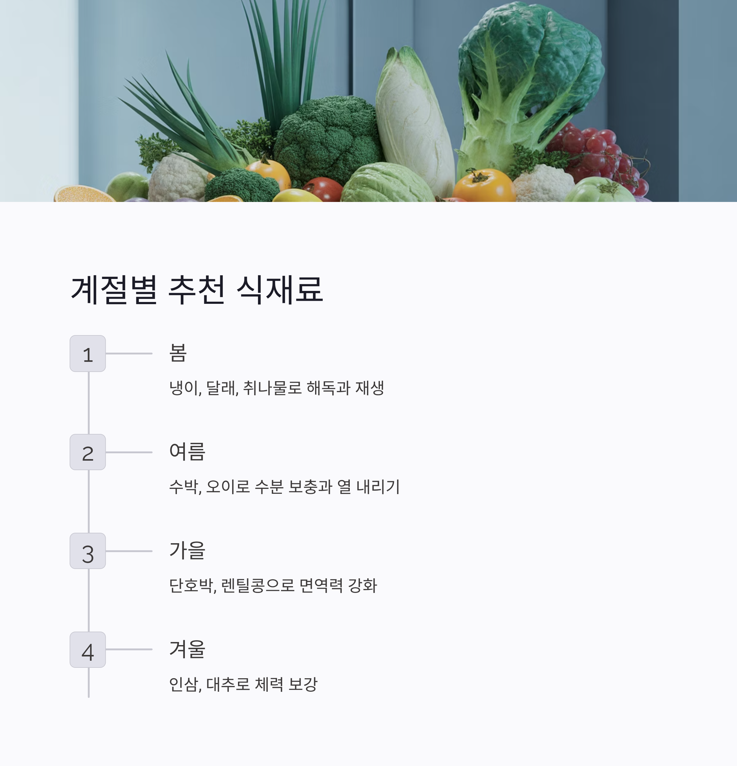 암환자에게 계절별 추천 식재료