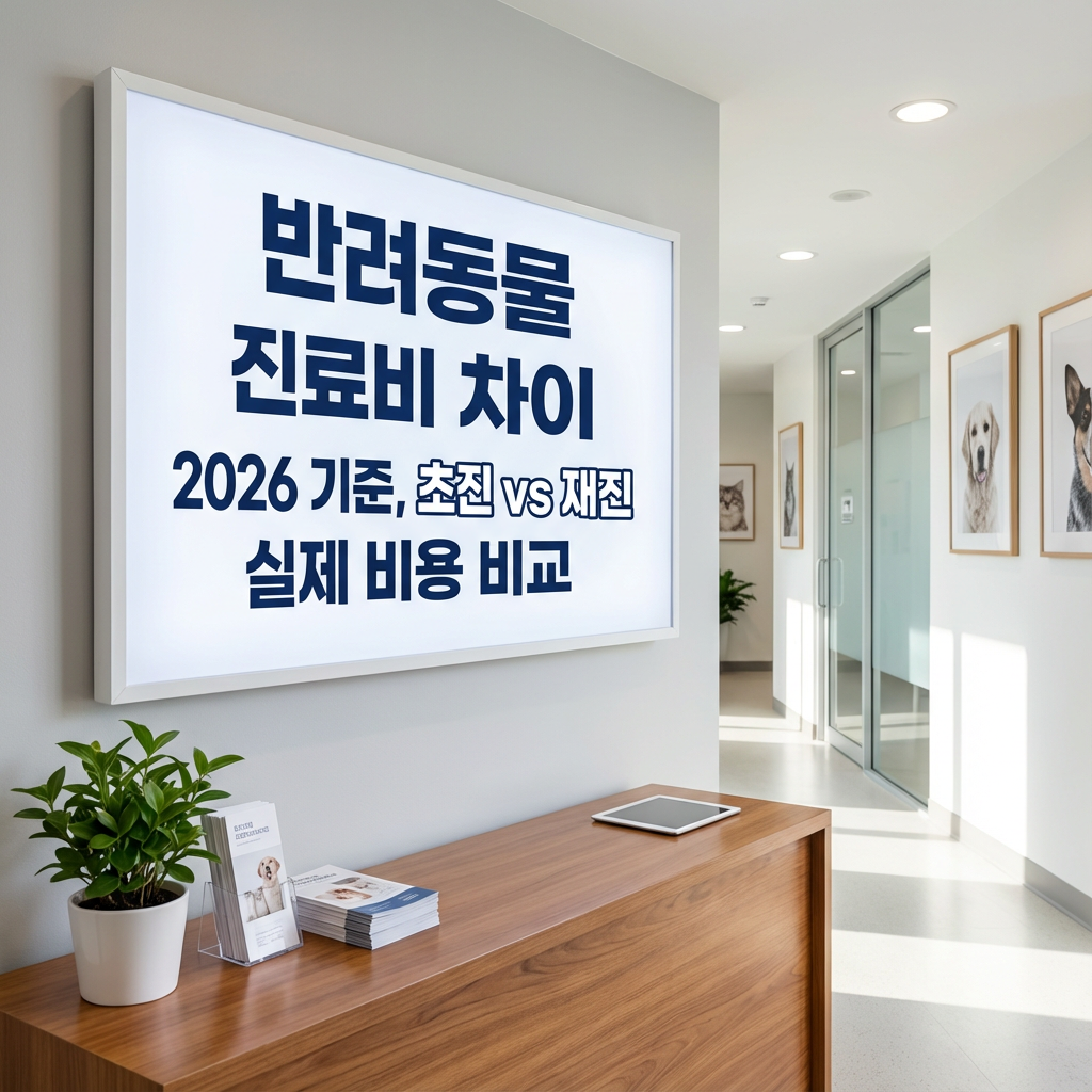 반려동물 진료비 차이 2026 기준 | 초진 vs 재진 실제 비용 비교
