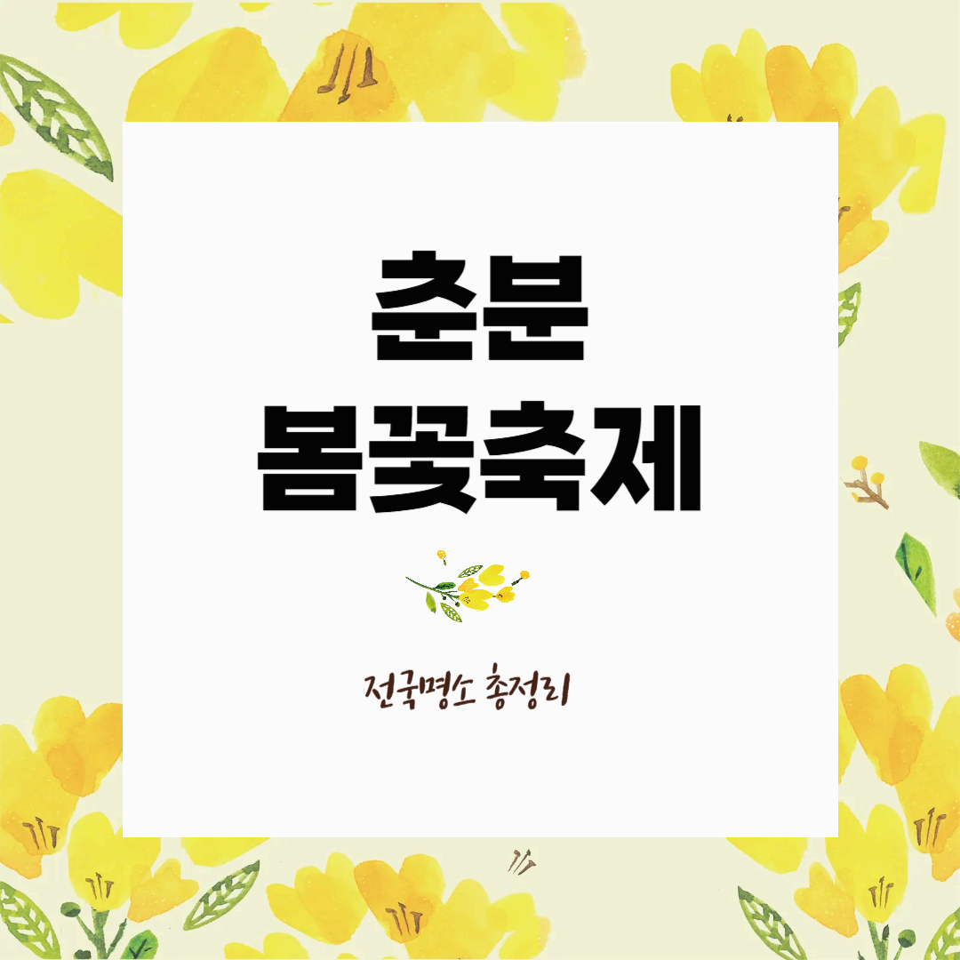 춘분 봄꽃축제 추천 7선: 벚꽃부터 진달래까지 전국 꽃 명소 총정리