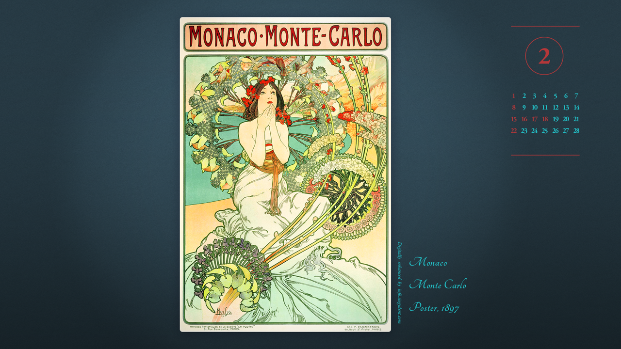 03 모나코 몬테 카를로 포스터 A - 2026년2월 달력배경화면