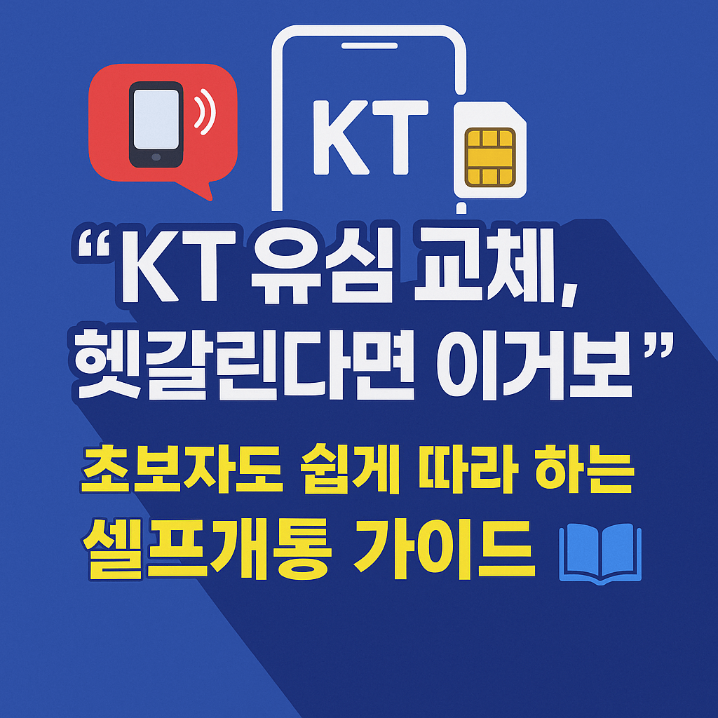 KT 대리점 방문 없이 유심 교체 및 개통 완료하기.