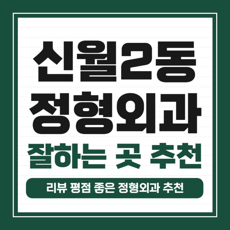 양천구 신월2동 정형외과 유명하고 잘하는 곳 추천 TOP 5