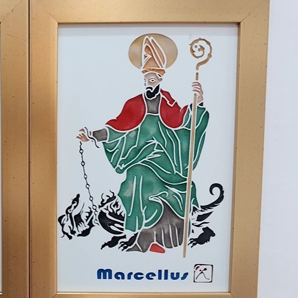 제천 배론성지에 있는 성 마르첼리노 성인 그림입니다.