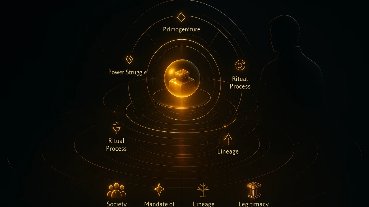 고대 중국 하 왕조 계 임금의 권력 승계 과정을 현대적으로 재해석한 인포그래픽