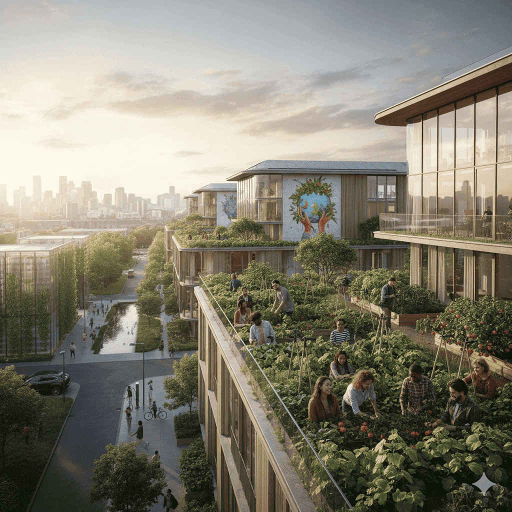 환경 보호와 사회 공헌을 실천하는 지속 가능한 하이엔드 주거 공동체 이미지