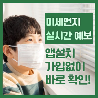 미세먼지 예보를 보는 마스크 쓴 소년
