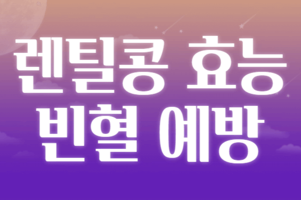 렌틸콩 효능 부작용
