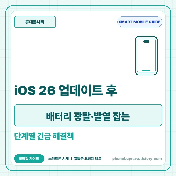 iOS 26 업데이트 후 배터리 광탈과 발열 해결법 및 필수 점검 가이드