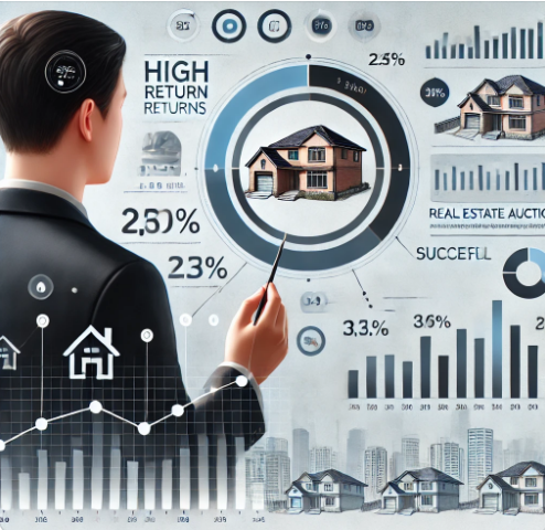 경제 상황별 부동산 경매 수익률 비교하는 모습