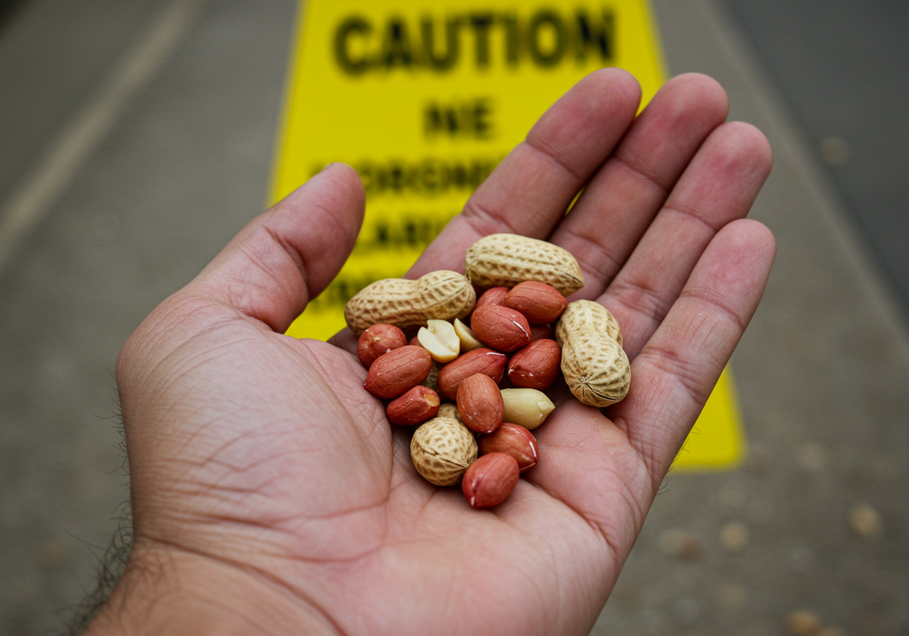 땅콩 하루 권장 섭취량과 주의점 시각적으로 설명한 이미지