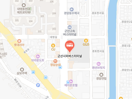 군산시외버스터미널 위치-지도