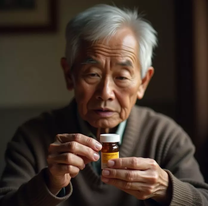파킨슨병 치료약을 먹고 있는 이미지