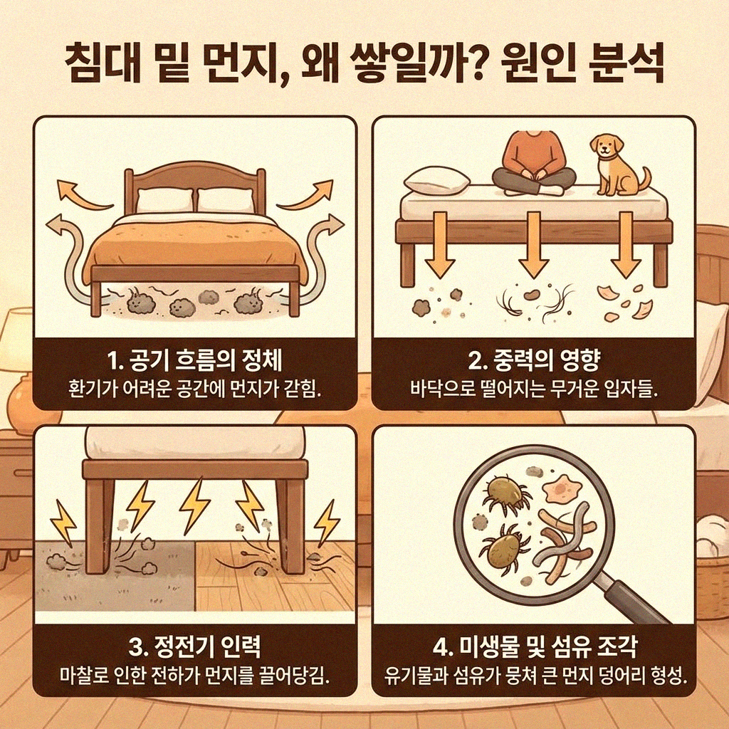 침대 밑 먼지 시원하게 청소하는 방법 A to Z