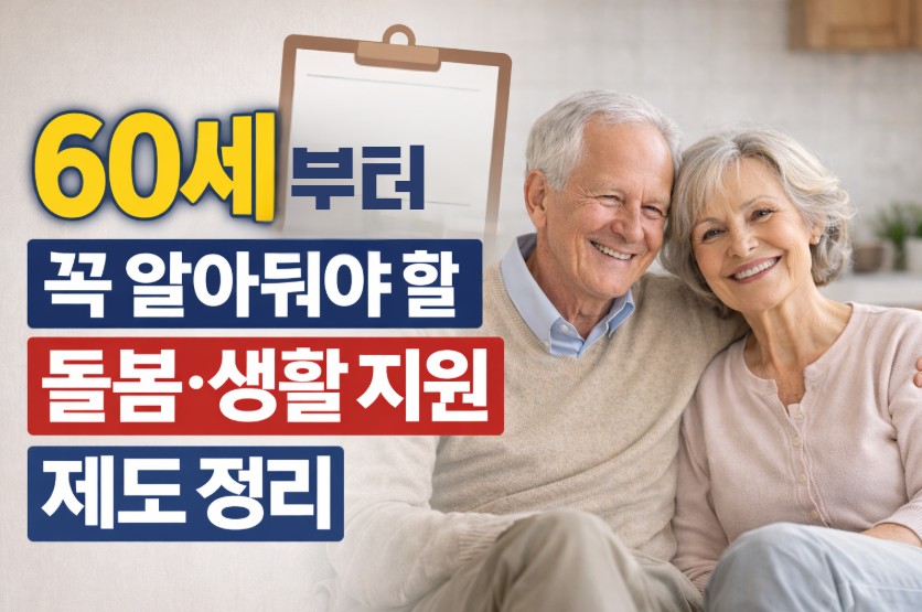 60세부터 미리 알아두면 좋은 돌봄&middot;생활 지원 제도 정리