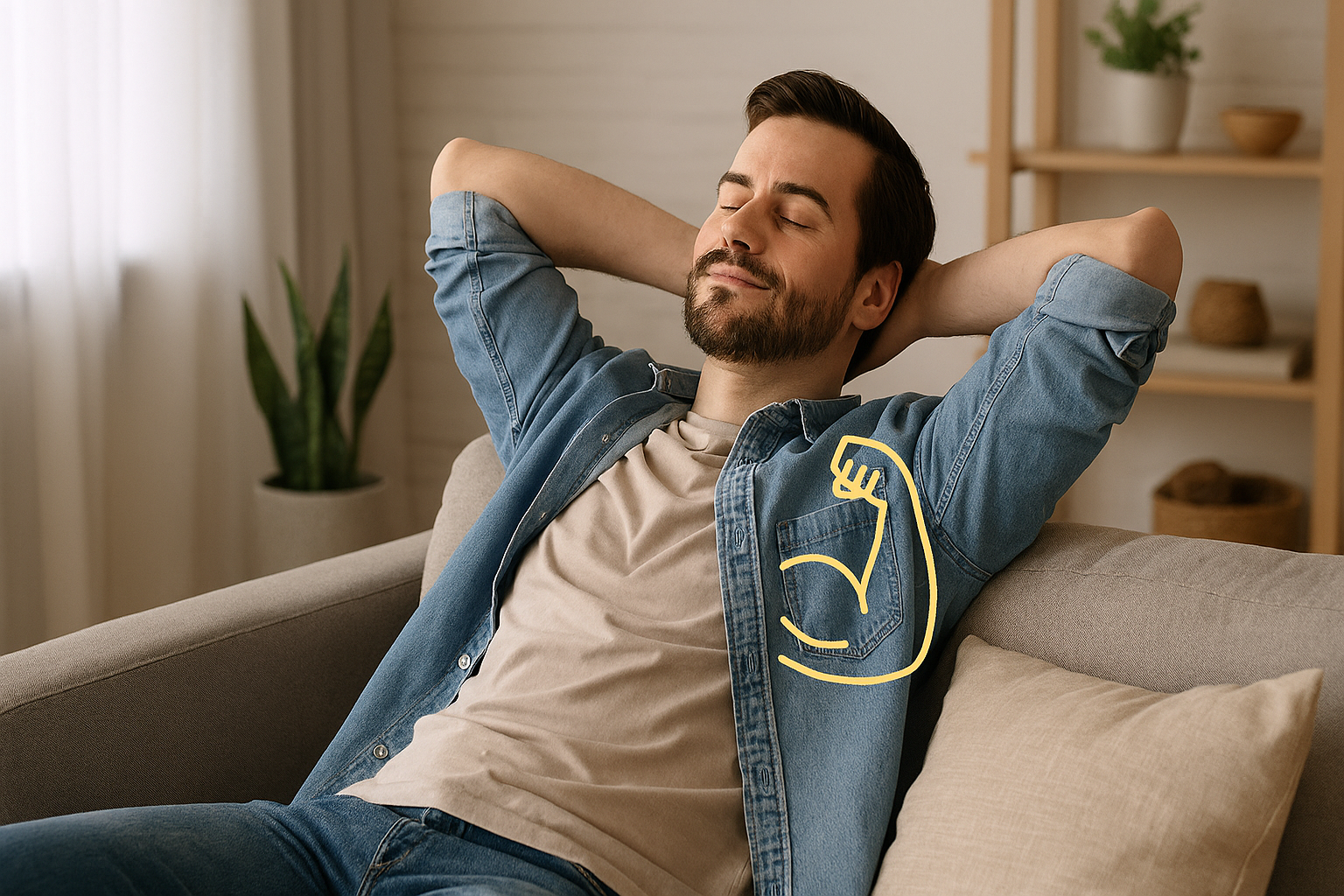 편안한 환경에서 휴식하는 일상 장면