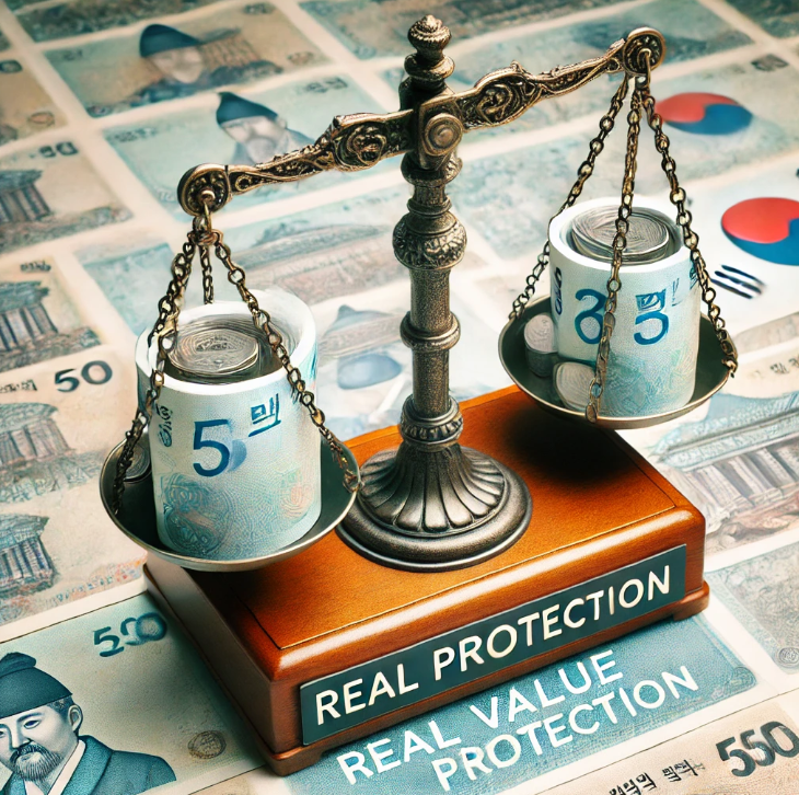 물가상승에도 연금의 실질 가치를 유지해준다는 특징을 상징