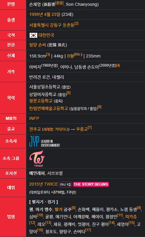 트와이스 채영 프로필