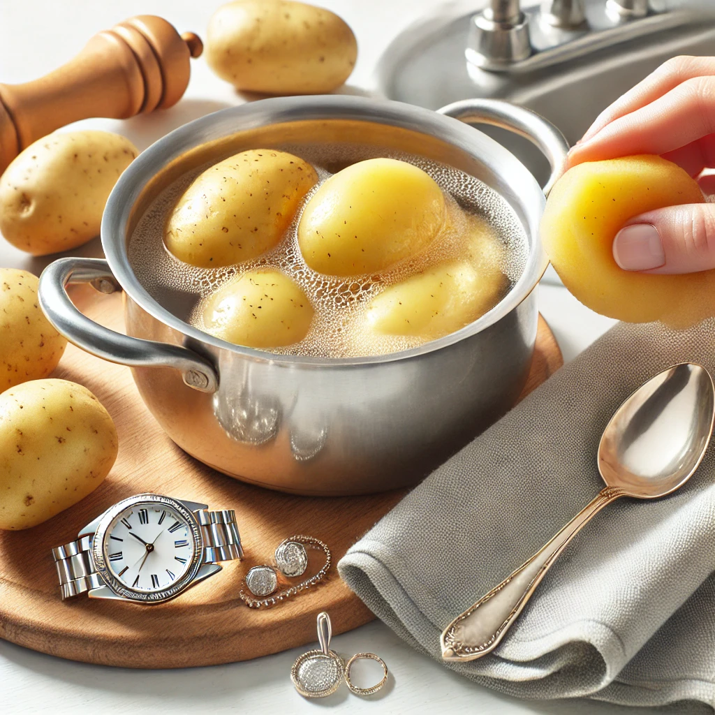 감자를 이용한 은 제품 광택 복원