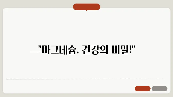 마그네슘 음식의 예